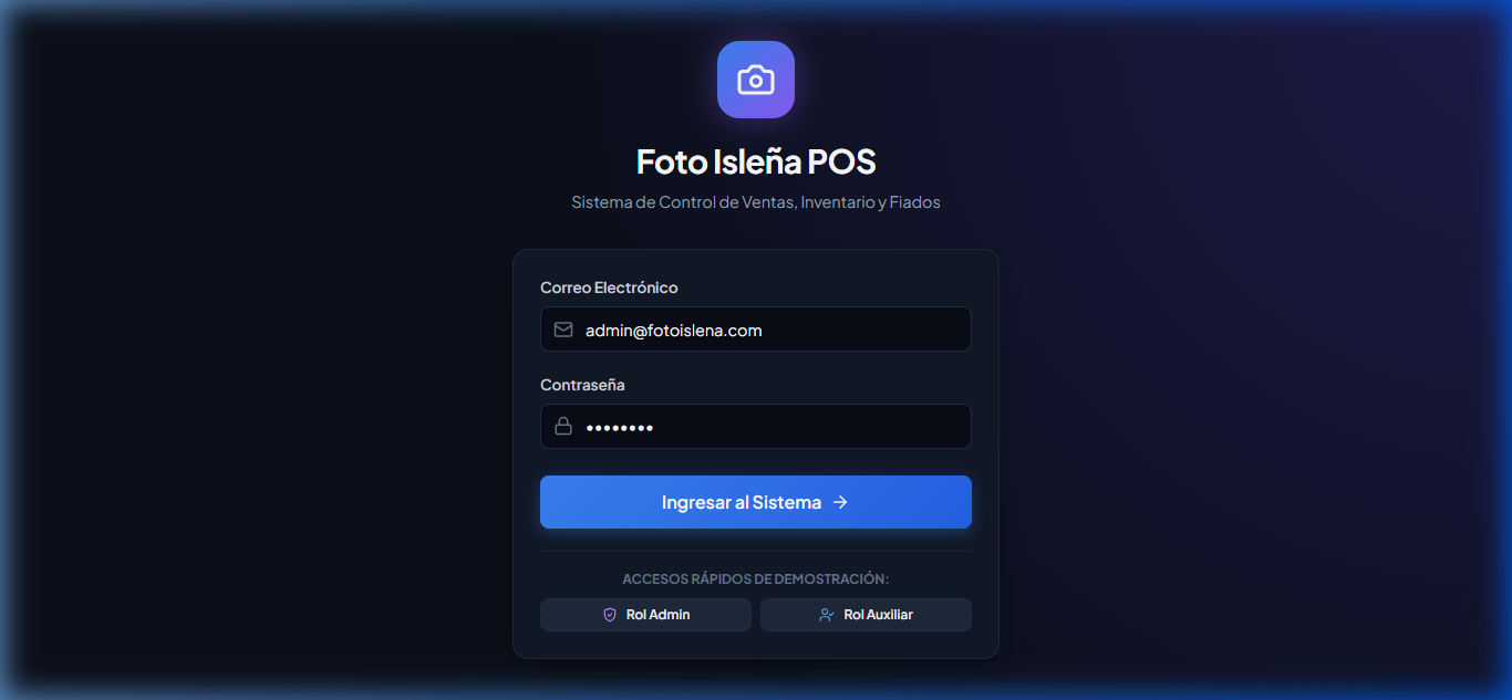 Pantalla de Login MercariX POS